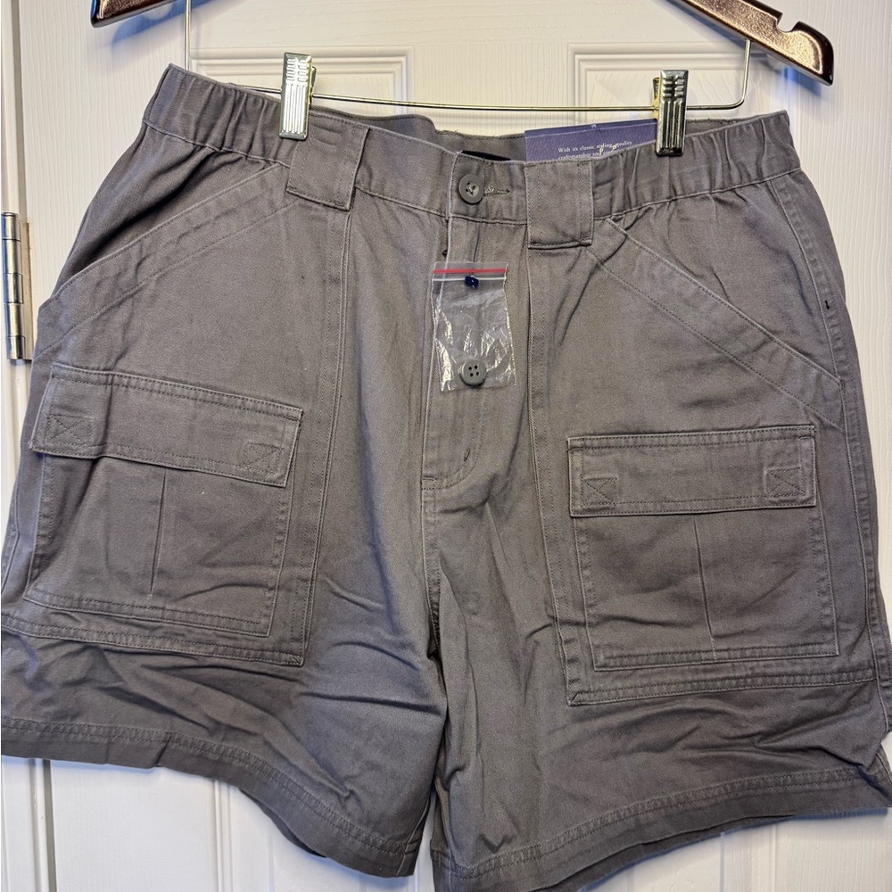 croft & barrow Gray Cargo Shorts with Patch Pockets